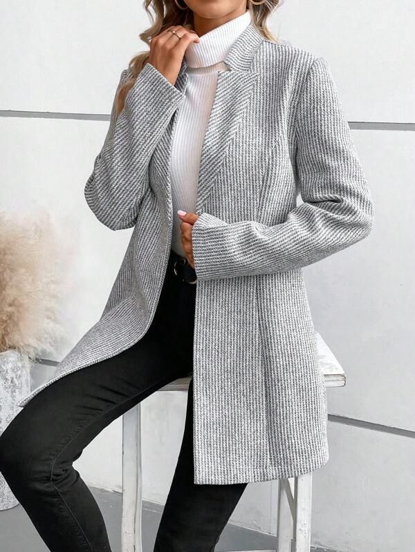 Tanja | Classy Collarless Long Sleeve Outerwear