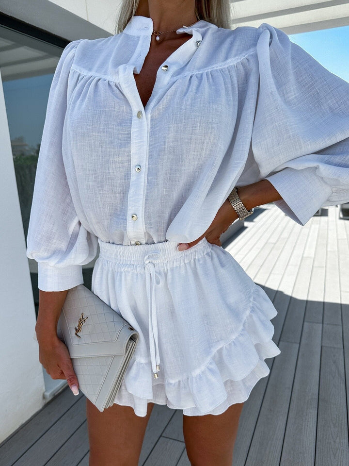 Emalia | Women's Relaxed Chic Fashion Set with Buttons