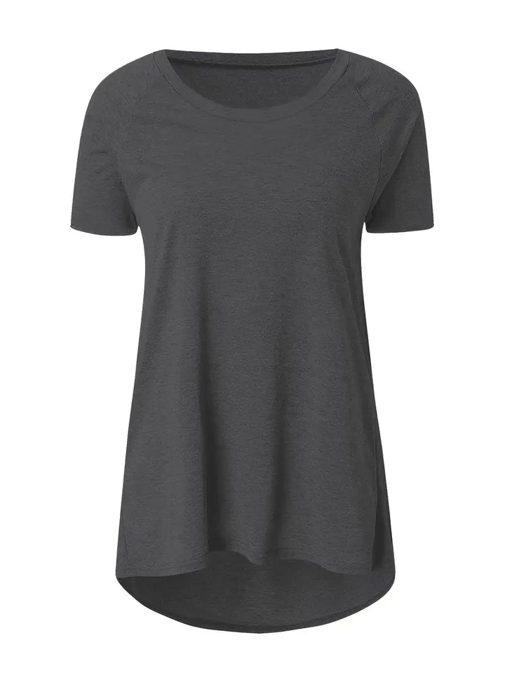 Faye | Relaxed Casual Longline Crew Neck T-Shirt
