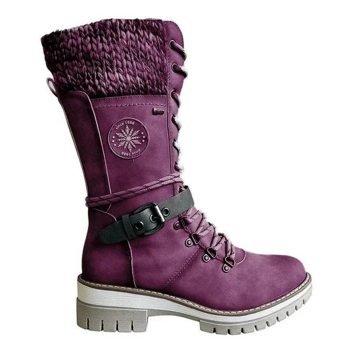 FrostLuxe | Women's Waterproof Knee-High Lace-Up Boots