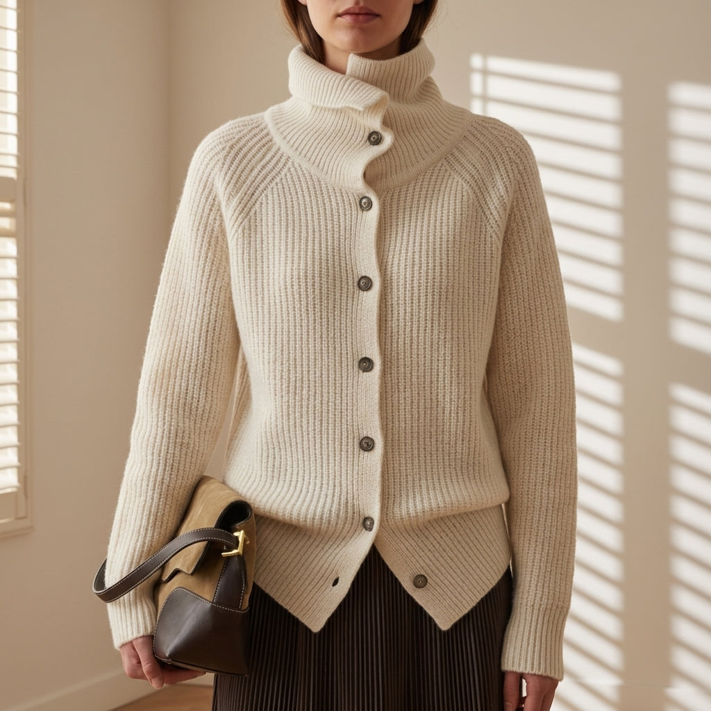 Women's Long Sleeve Cardigan with Buttons