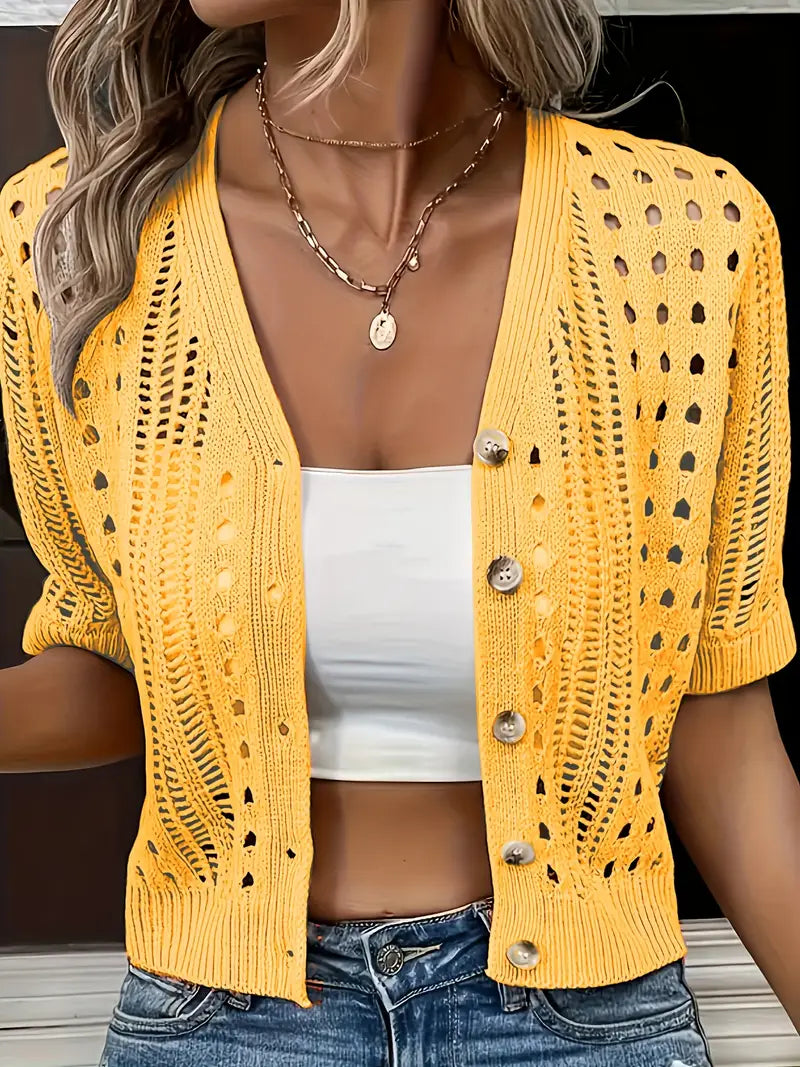 Kendall | V-Neck Short Sleeve Cardigan