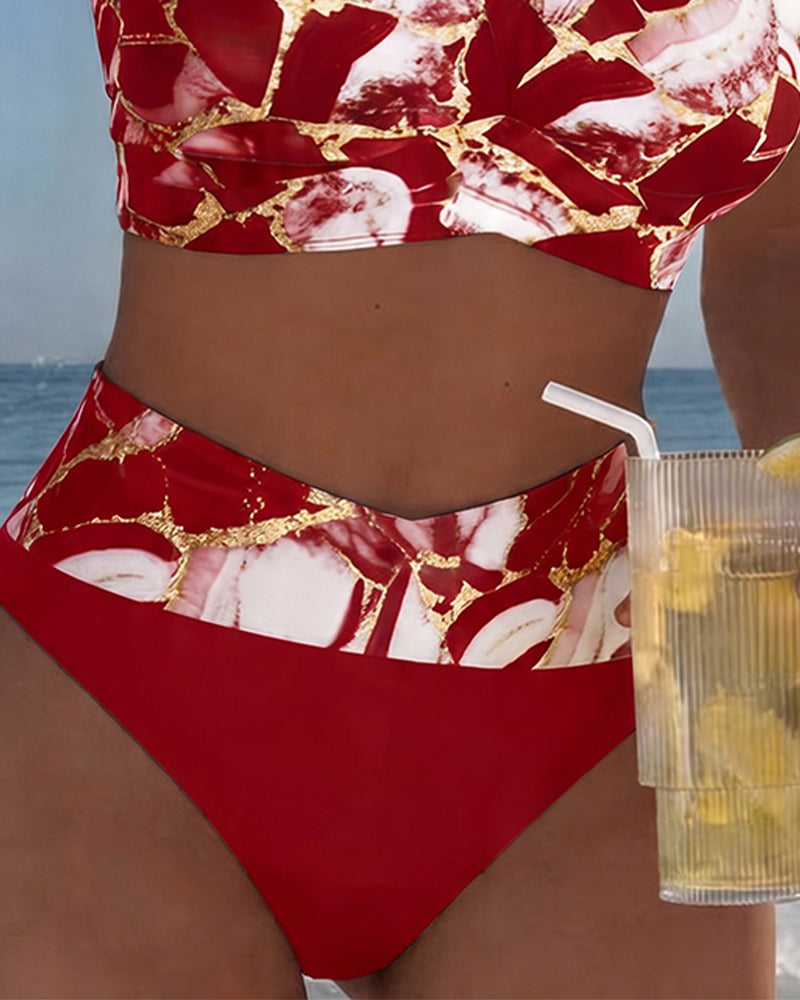Luna | Women's V-Neck Printed Strap Bikini