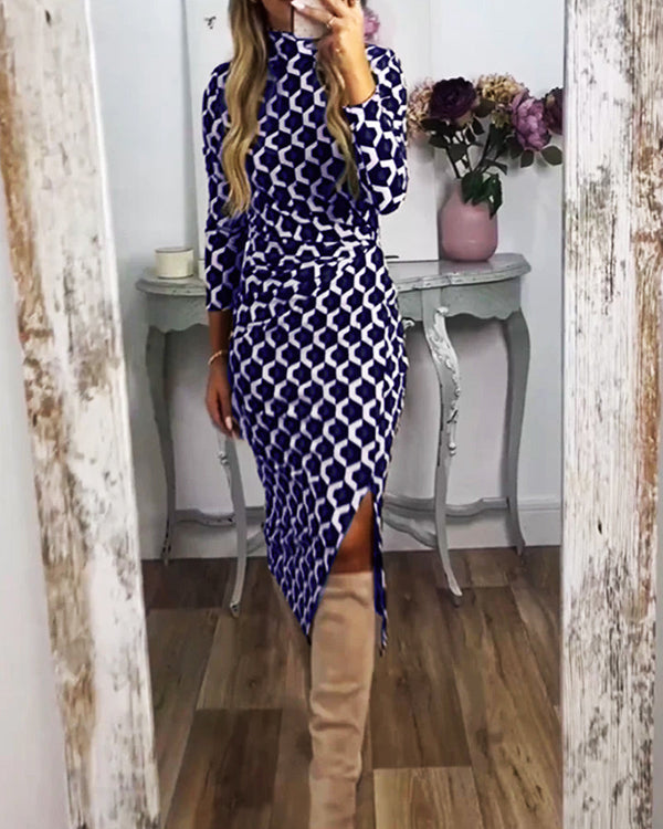 Donna™ - Comfy Printed Slit Dress