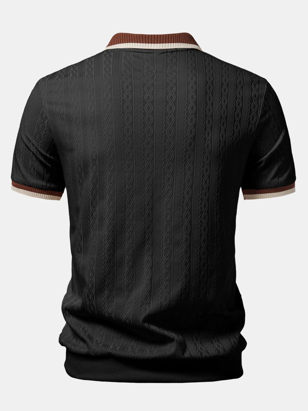 Men's Short Sleeve Zip Polo & Elastic-Waist Straight-Leg Pants Set