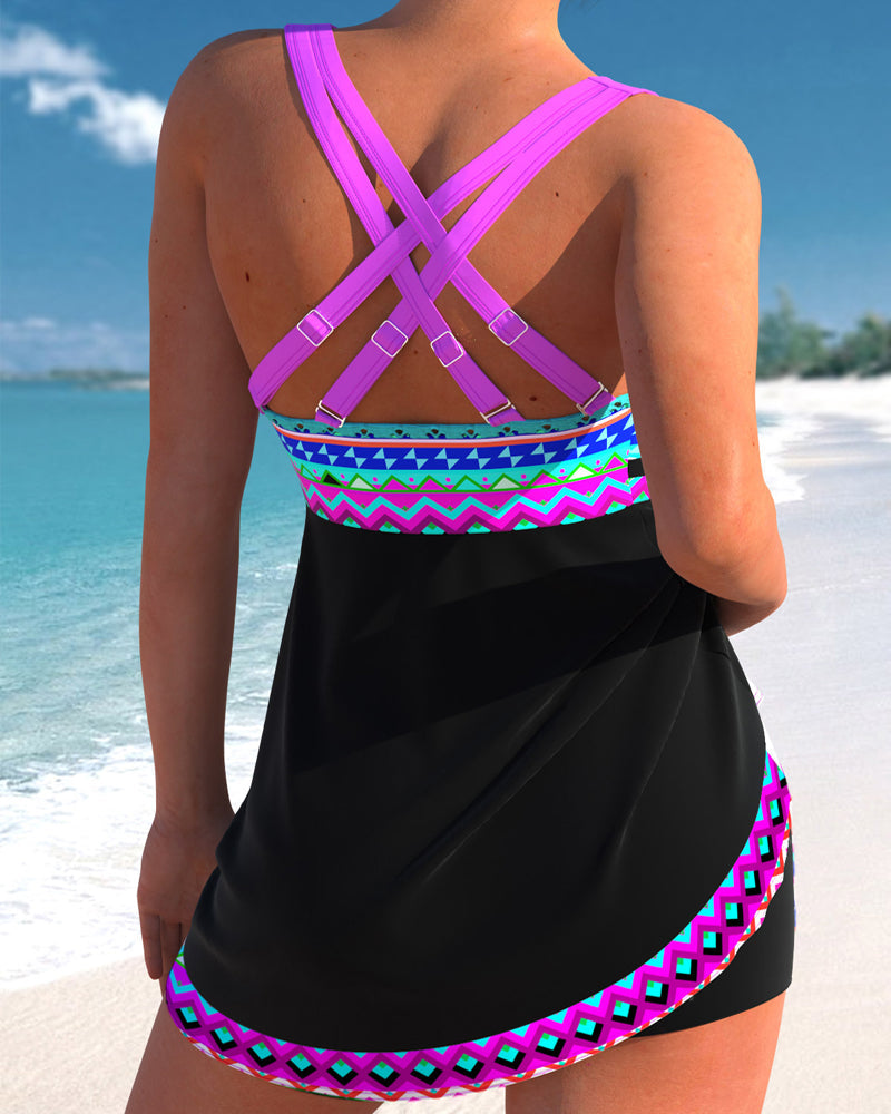 Eliza | Women's Swimsuit with Closure and Striped Pattern
