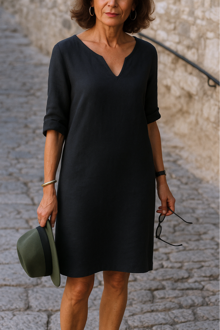 Elvy | Women's Sleek V-Neck Dress