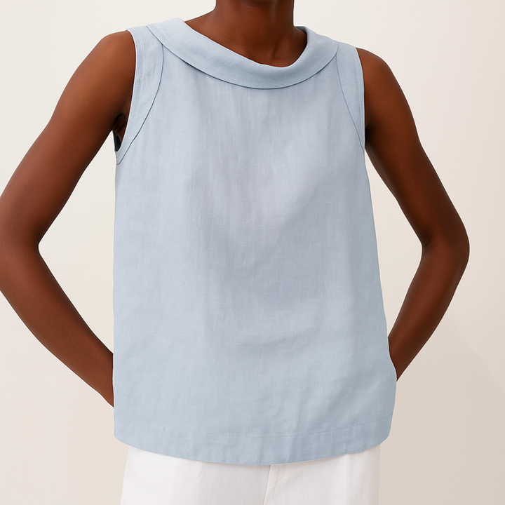 Maria™ | Stylish Sleeveless Top with Elegant Roll Collar