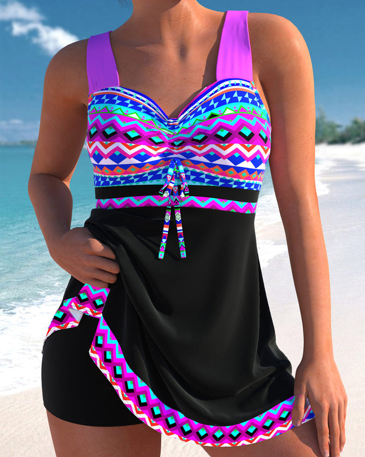 Eliza | Women's Swimsuit with Closure and Striped Pattern