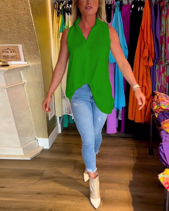 Alana | Women's Ruffled Sleeveless Top
