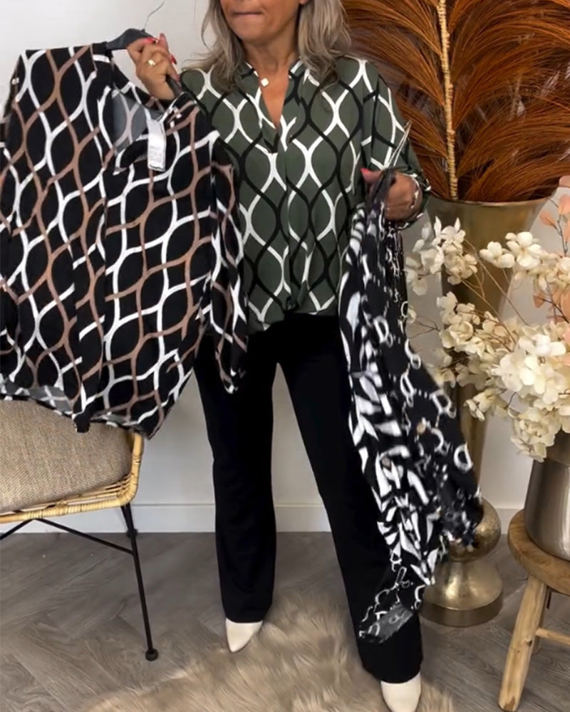 Janny | Women's Long Sleeve V-Neck Casual Long-Sleeve Blouse