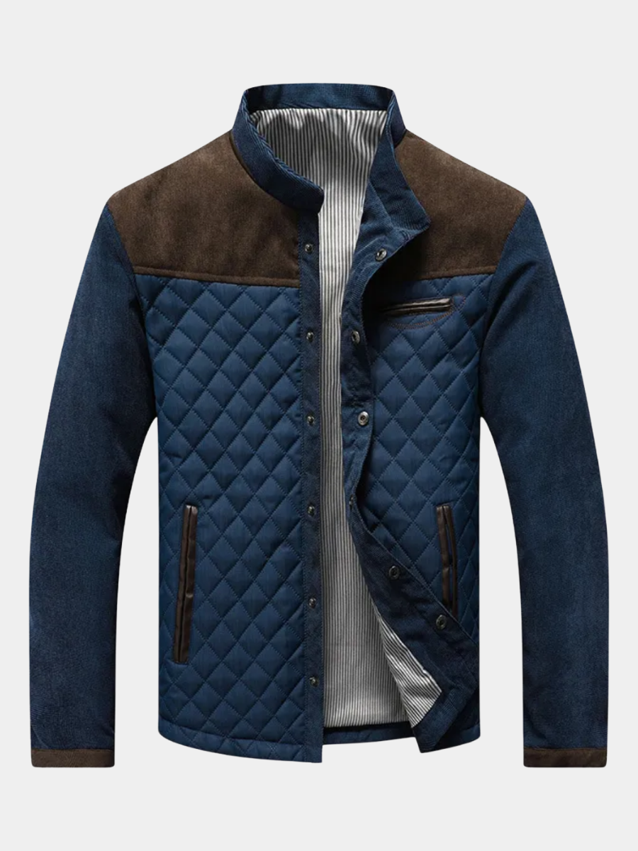 Men's Long Sleeve Jacket with Pockets and Buttons