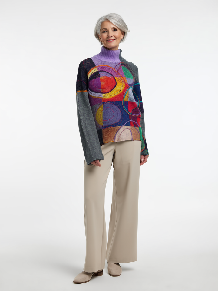 Kaia | Men's Colorblock Turtleneck Sweater
