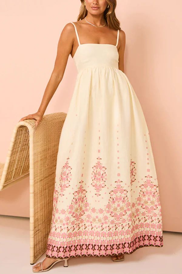 Wendy® Floral Paradise Maxi Dress with Straps and Pockets - Unique Print and Comfortable Fit