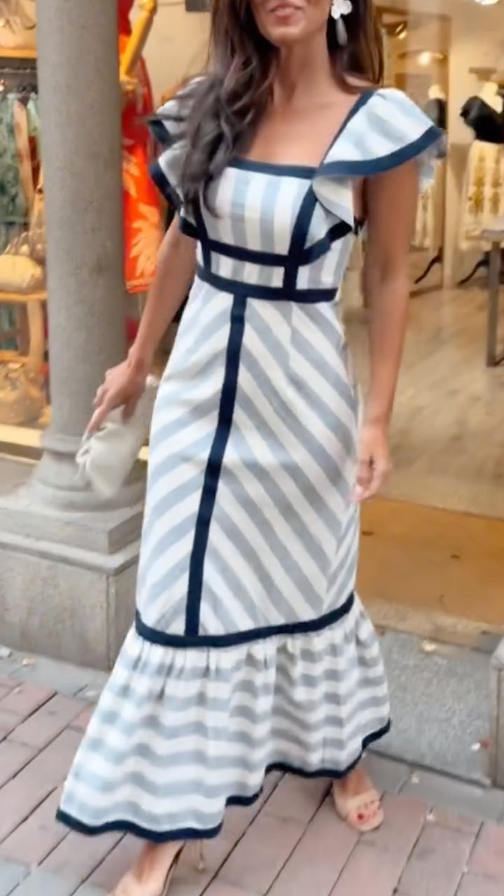 Dianne | Vintage-Inspired Striped Maxi Dress
