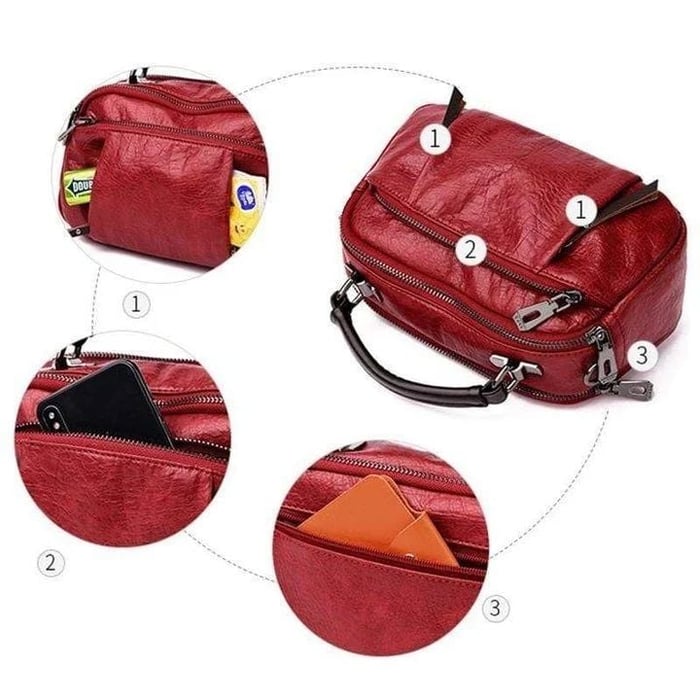 Finbjørg | Small and Versatile Bag in Golden Cognac Shade with Pockets
