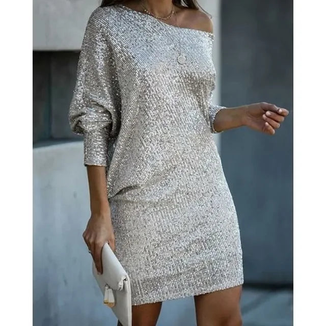 Contrast Sequin Party Dress