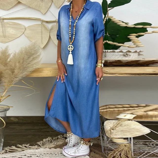 Lea | Women's Maxi Casual Long Dress with Side Slit
