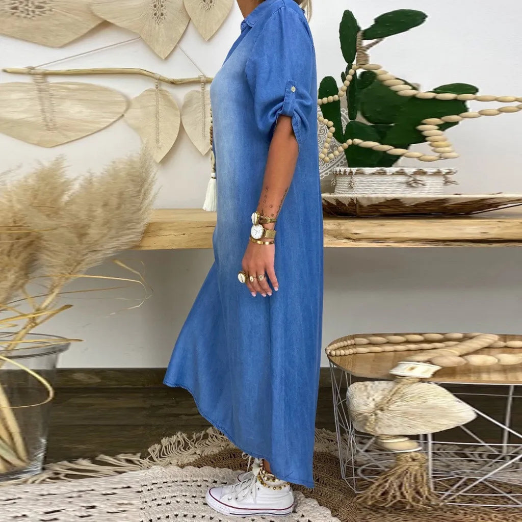 Lea | Women's Maxi Casual Long Dress with Side Slit