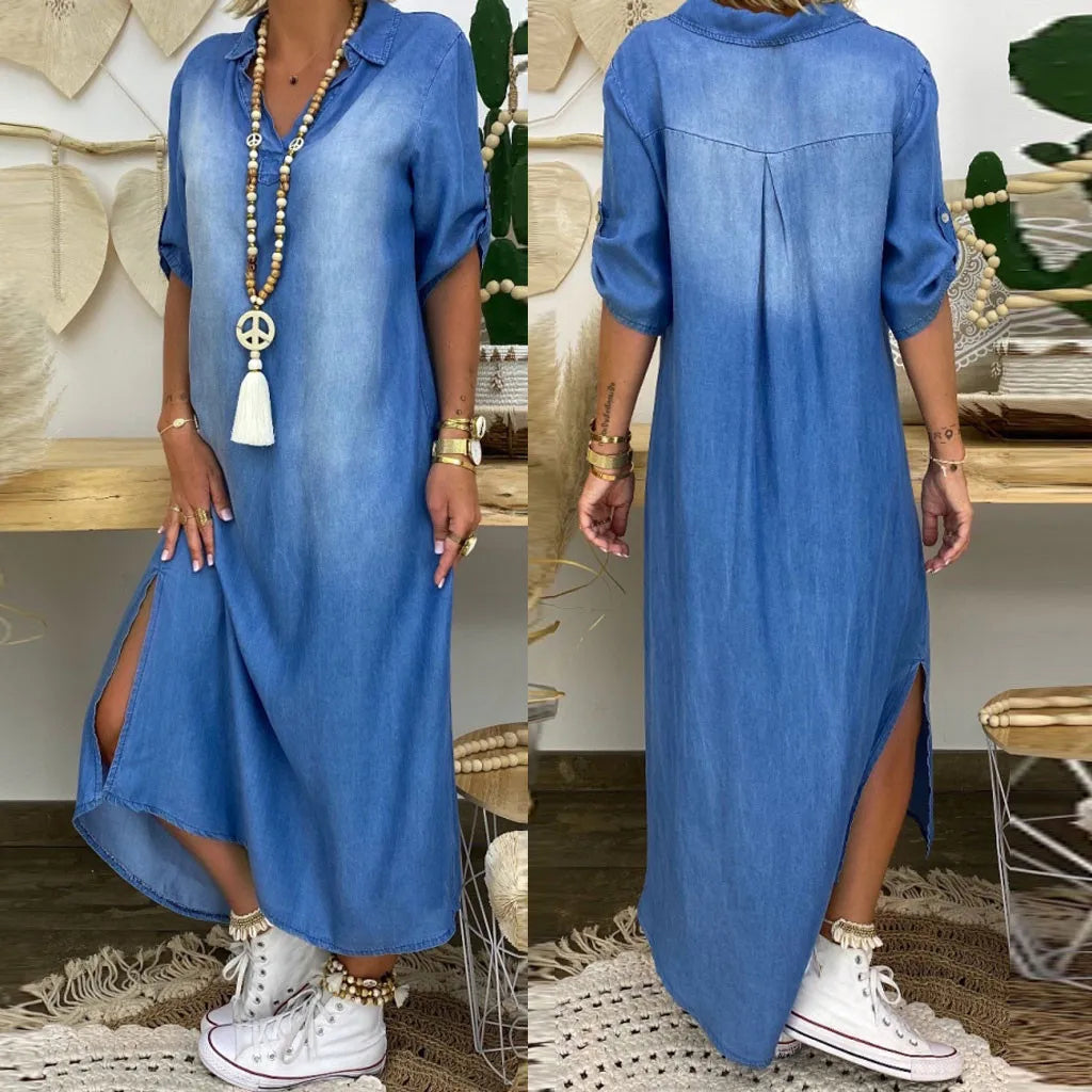 Lea | Women's Maxi Casual Long Dress with Side Slit