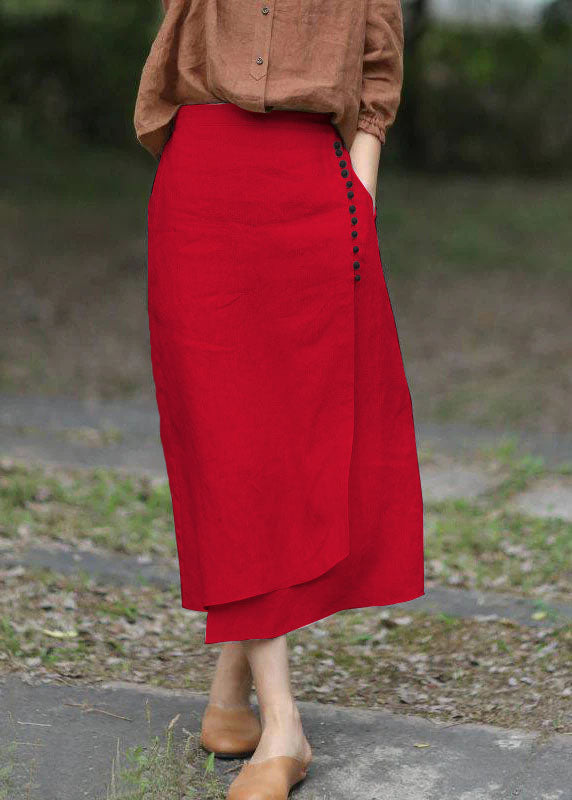 Boutique White Asymmetrical Design Elastic Waist A-Line Skirts Spring