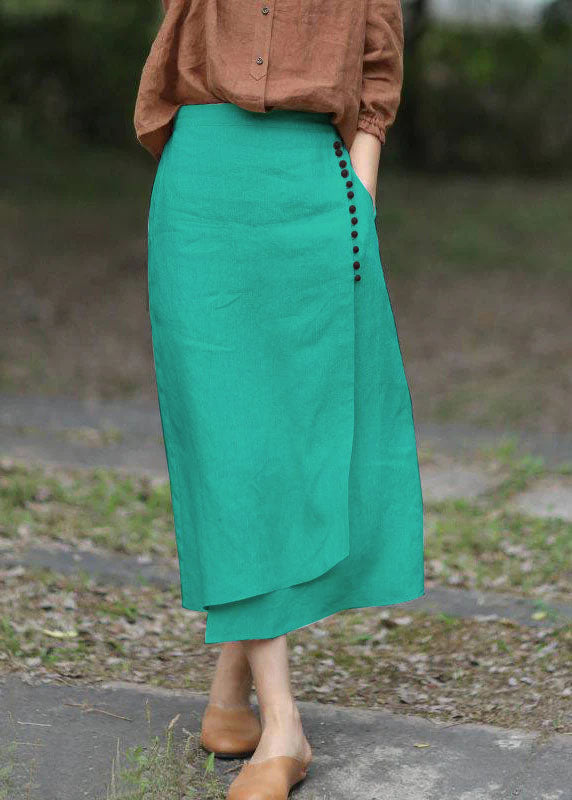 Boutique White Asymmetrical Design Elastic Waist A-Line Skirts Spring