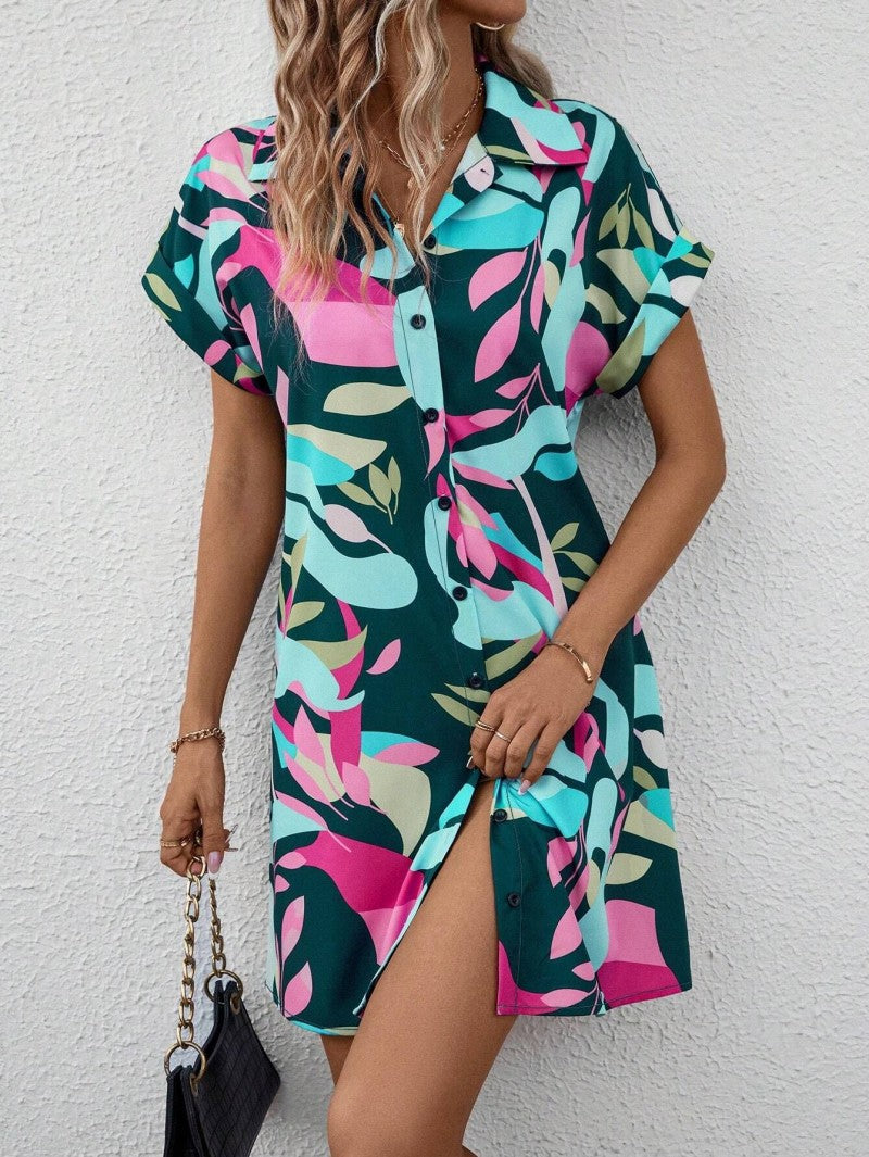 Millie | Women's Effortlessly Chic Printed Shirt Dress with Buttons