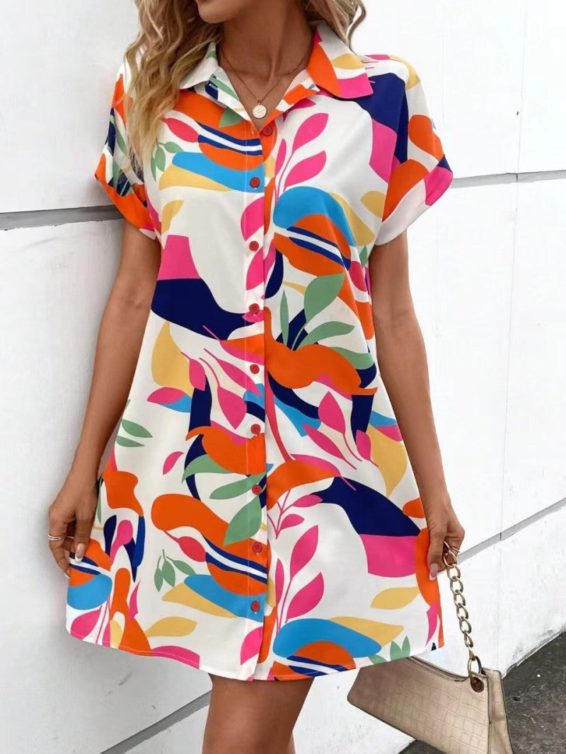 Millie | Women's Effortlessly Chic Printed Shirt Dress with Buttons