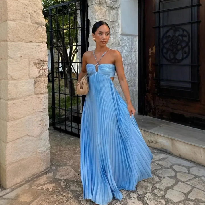 Women's Sleeveless Maxi Dress with Cut-Out