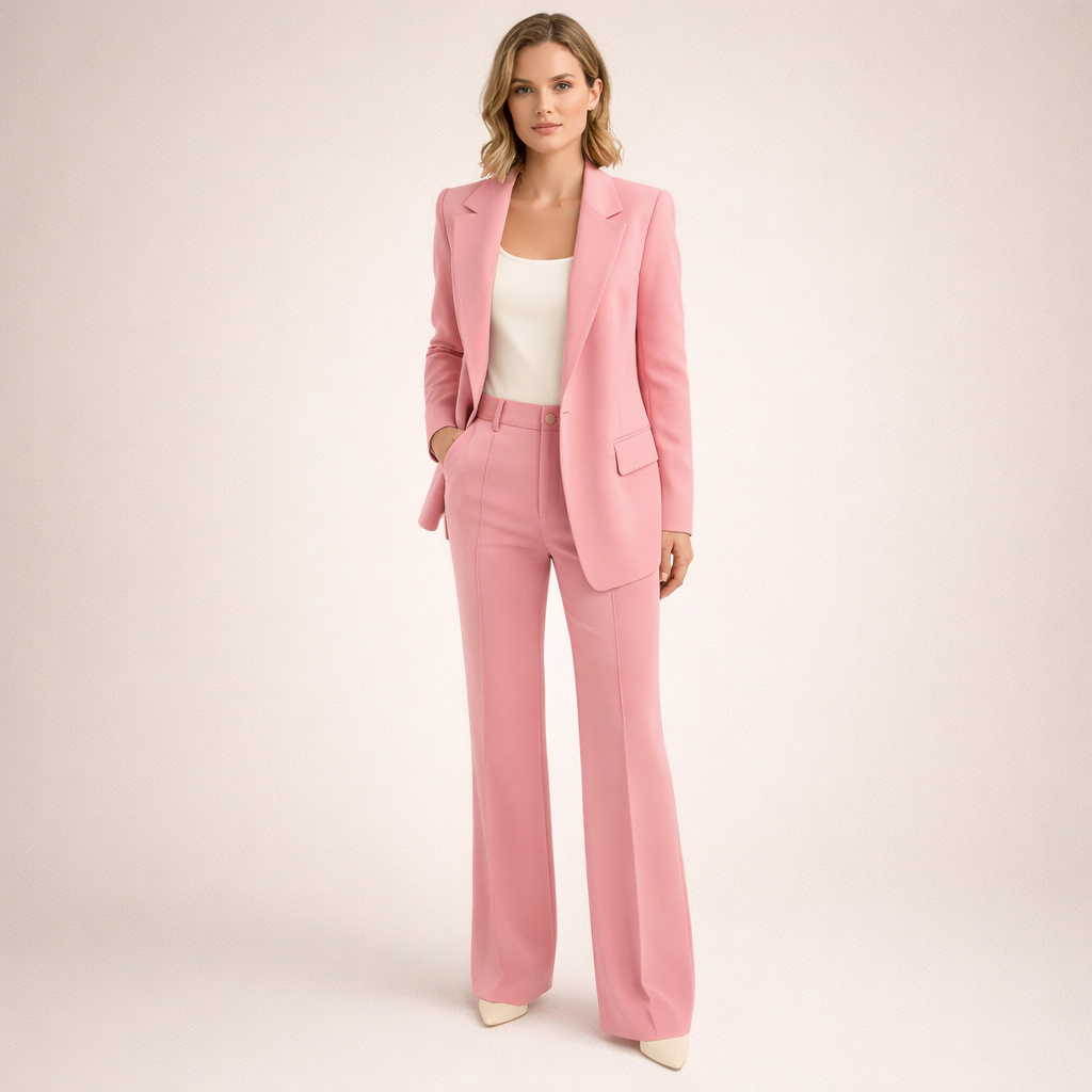 Lena | Women's Suit with Flared Trousers and Buttons