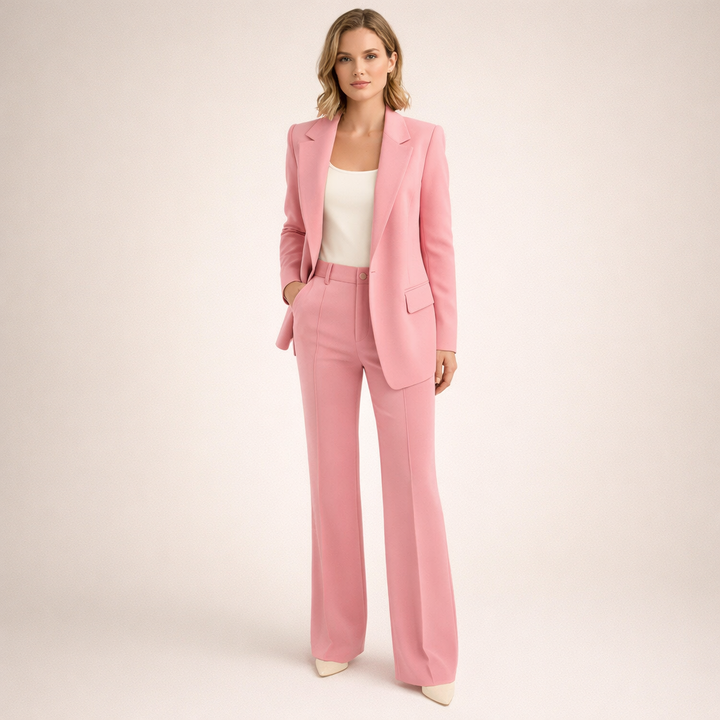 Lena | Women's Suit with Flared Trousers and Buttons