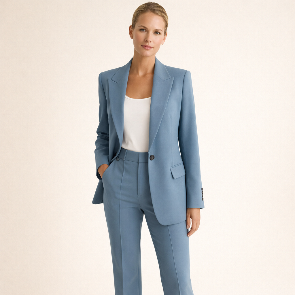 Lena | Women's Suit with Flared Trousers and Buttons