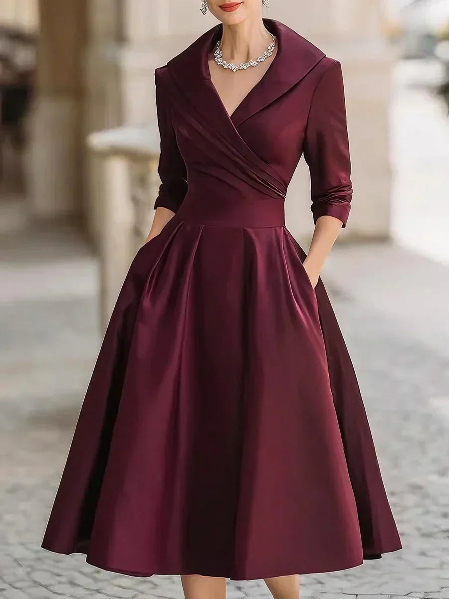 Clara | Women's Tailored Knee-Length Elegant Dress with Pockets