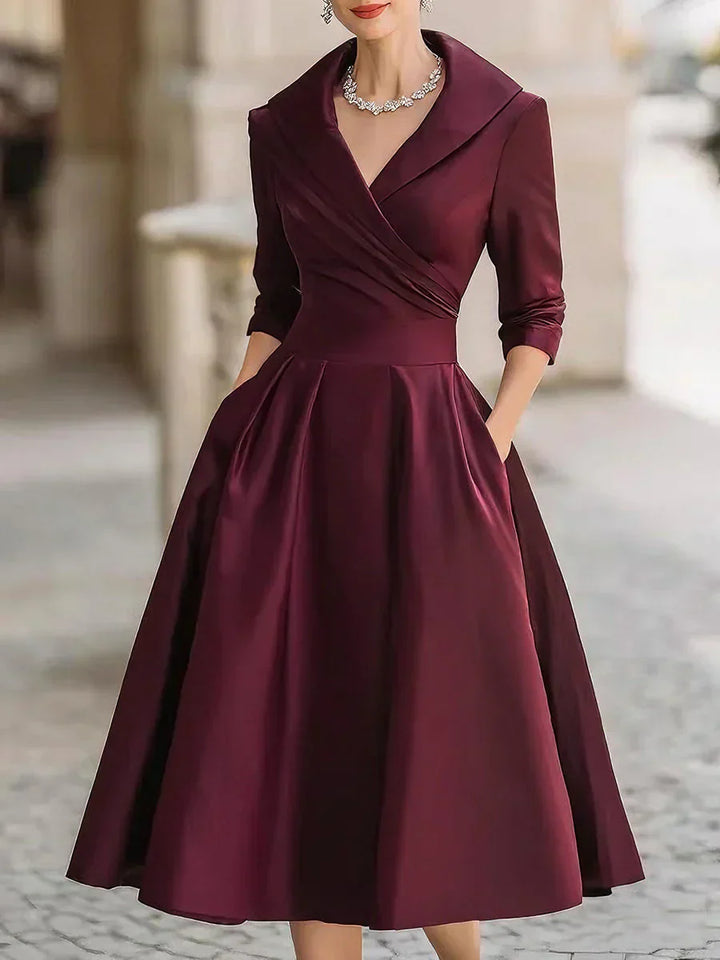 Clara | Women's Tailored Knee-Length Elegant Dress with Pockets