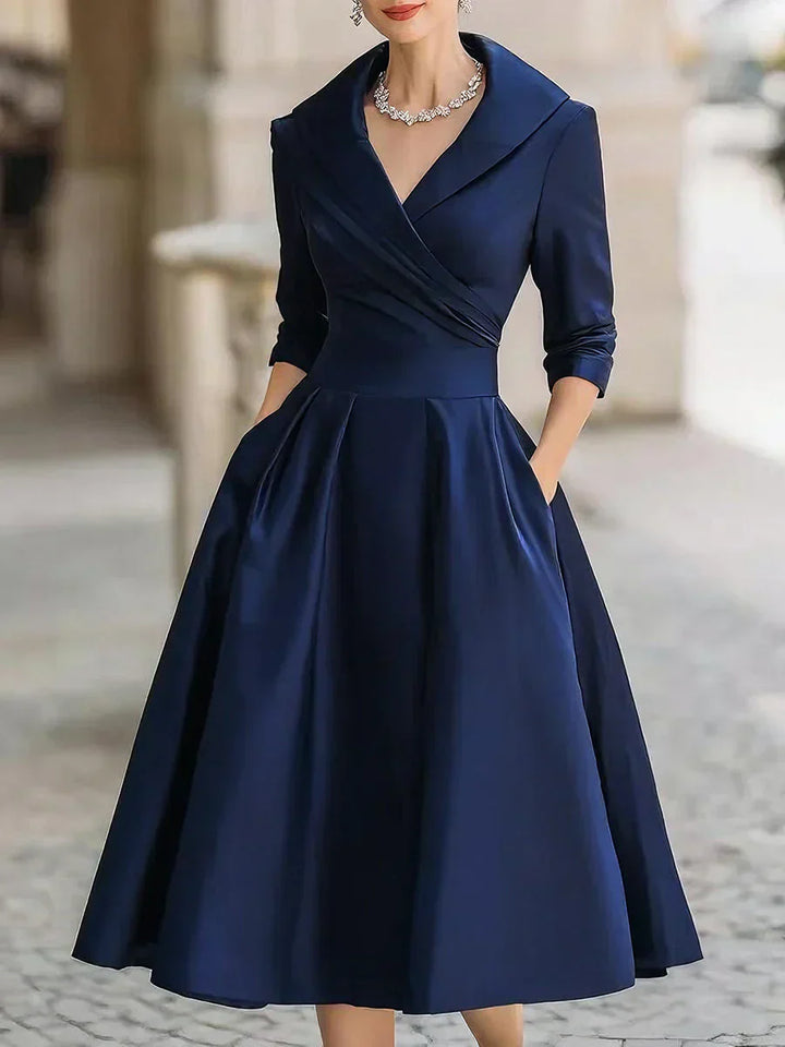 Clara | Women's Tailored Knee-Length Elegant Dress with Pockets