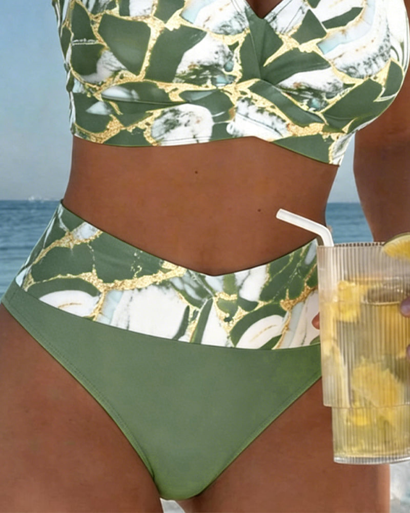 Luna | Women's V-Neck Printed Strap Bikini