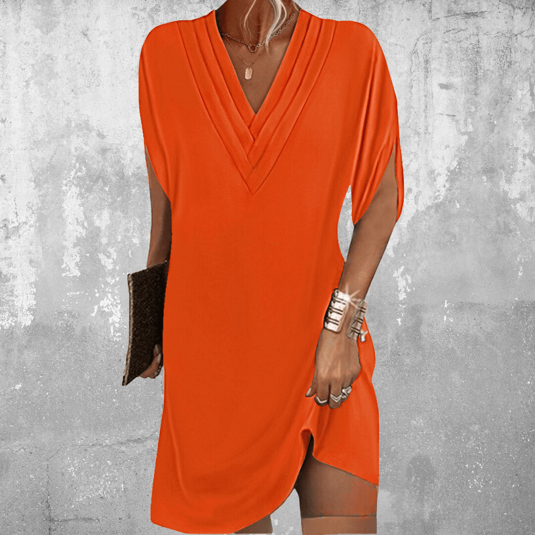 Mia | Women's V-Neck Mini Elegance Shift Dress