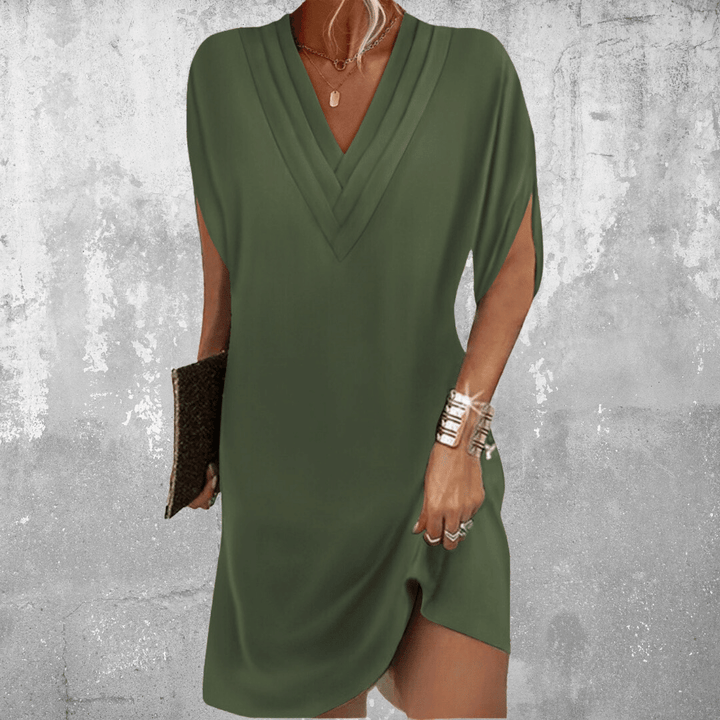 Mia | Women's V-Neck Mini Elegance Shift Dress
