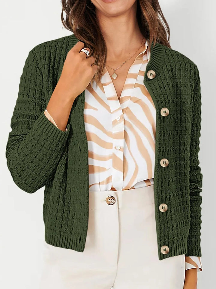Harper | Women's Cardigan with Button Placket and Buttons