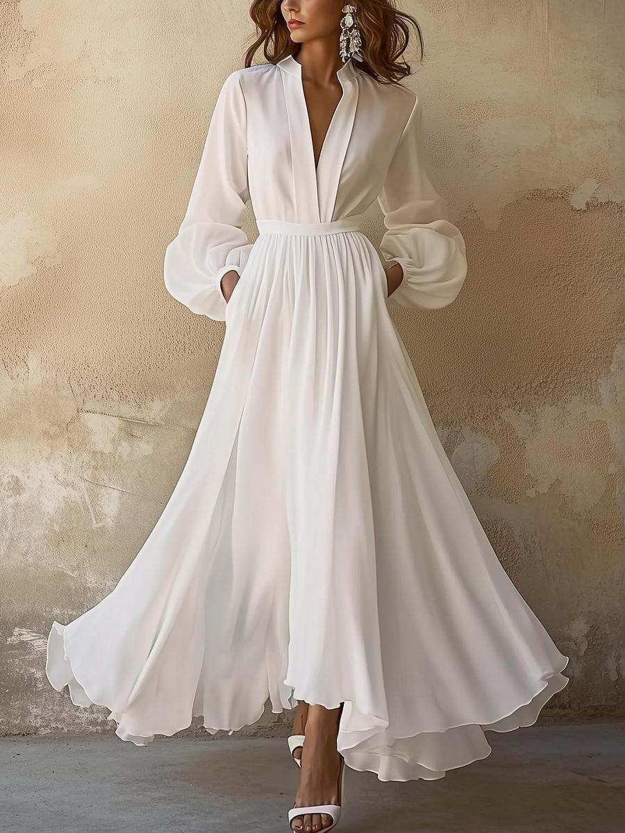 Laura | Women's Vintage-Inspired V-Neck Maxi Dress