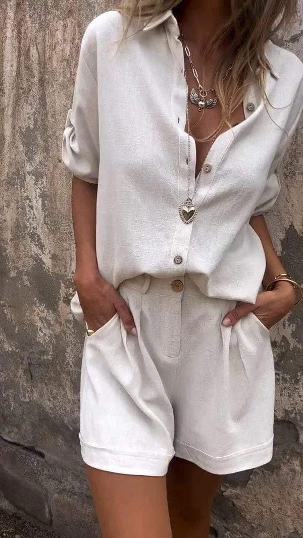 Noa | Women's Relaxed Two-Piece Blend Set with Buttons