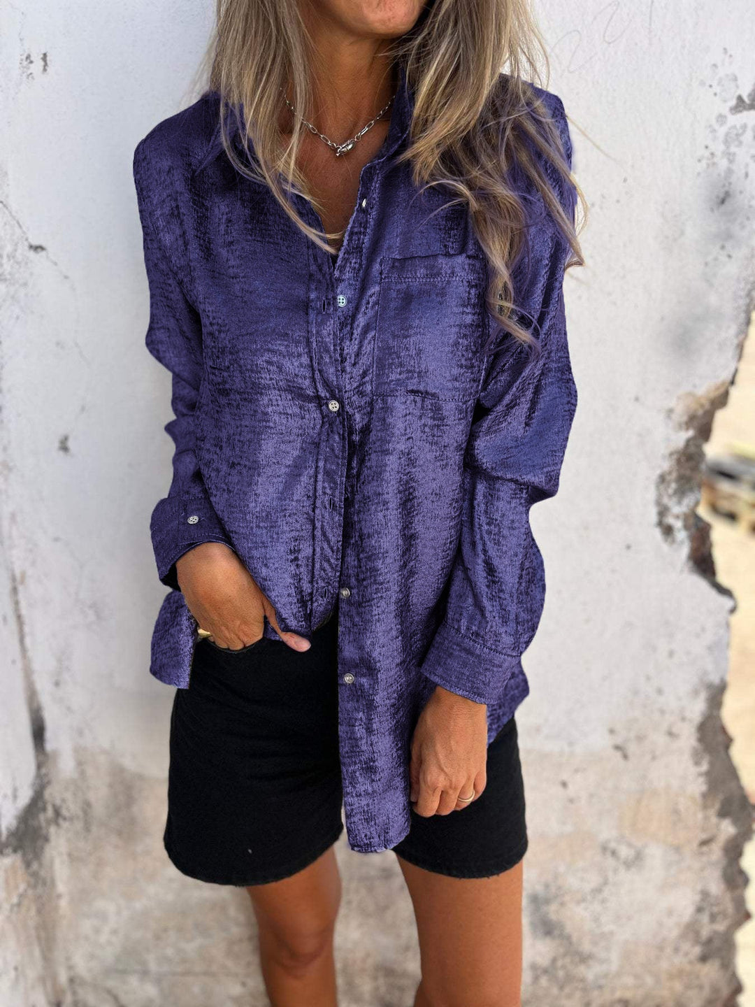Women's Long Sleeve Shirt with Pocket