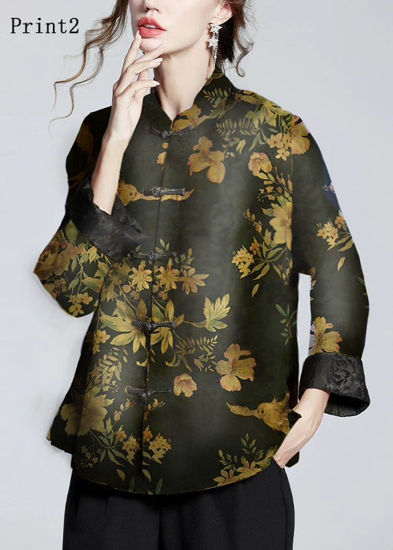 Mei | Women's Relaxed Long Sleeve Chinese-Style Stand Collar Coat with Buttons