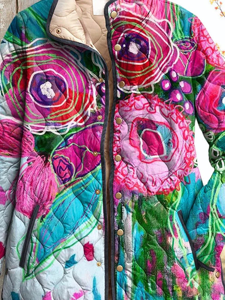 Feminine | Women's Relaxed Charming Jacket with Floral Pattern