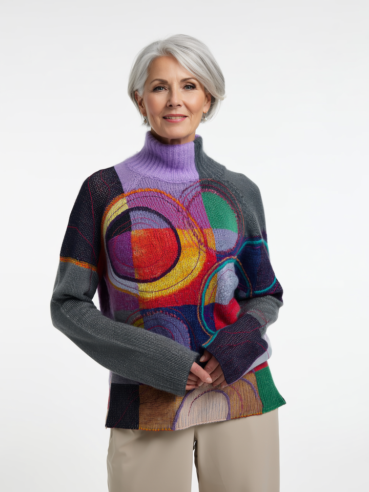 Kaia | Men's Colorblock Turtleneck Sweater