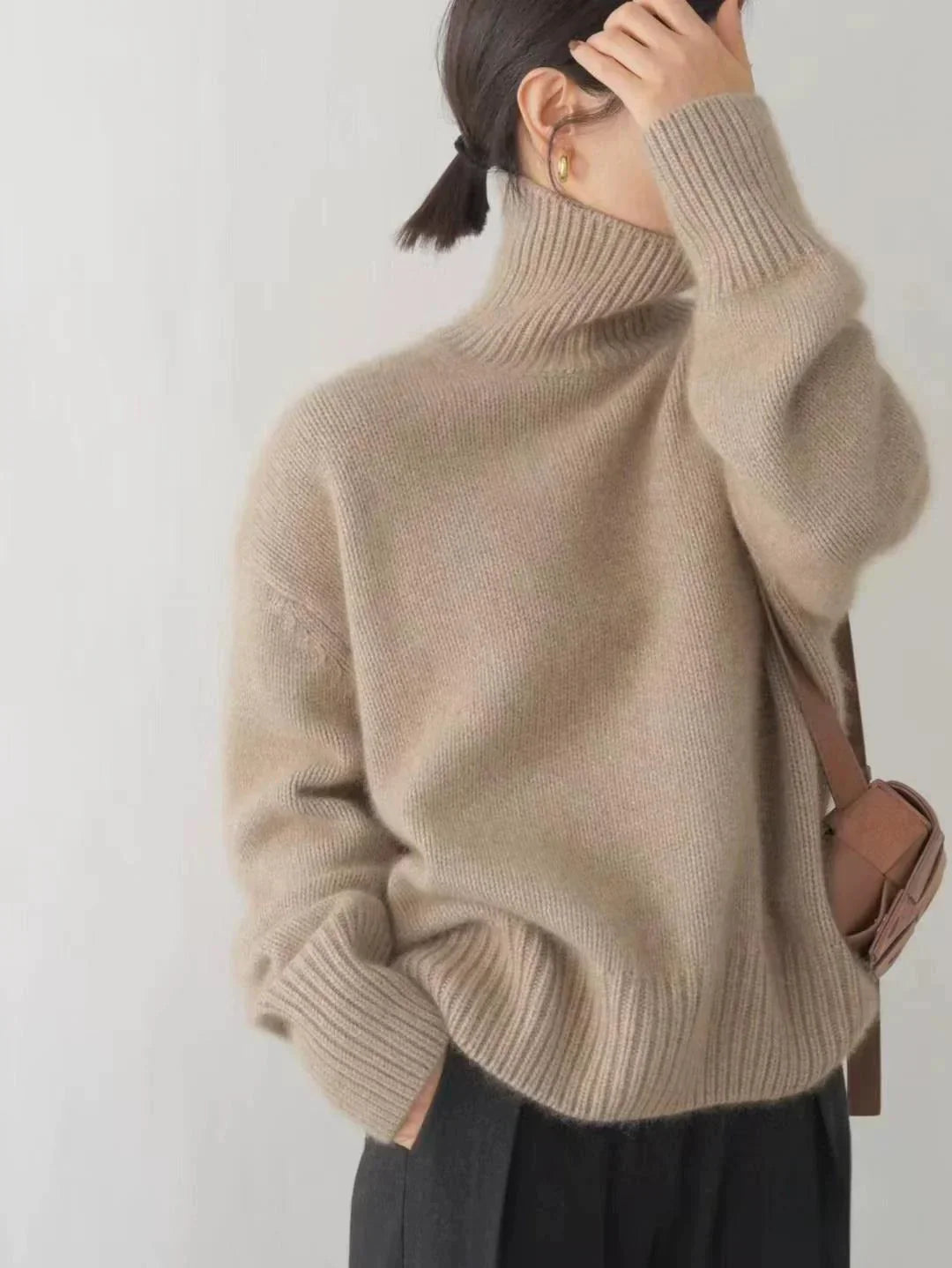 Kayla - High Collar Loose Knitted Sweater