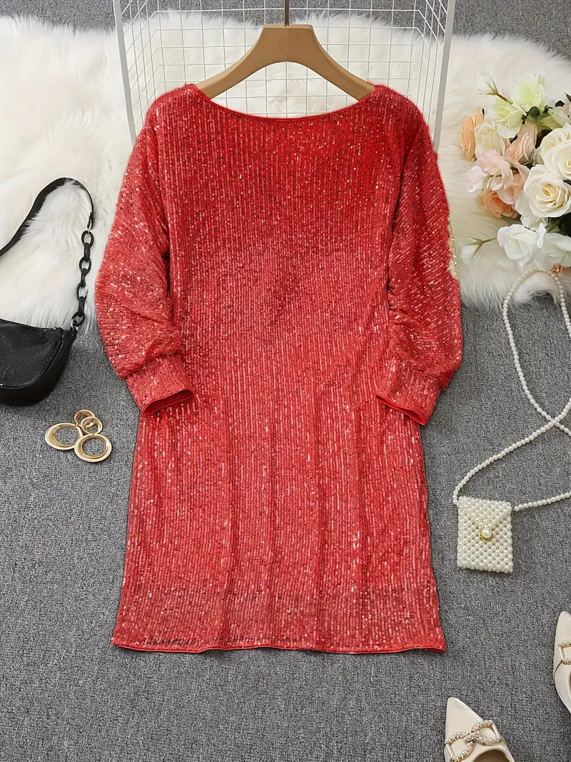 Contrast Sequin Party Dress