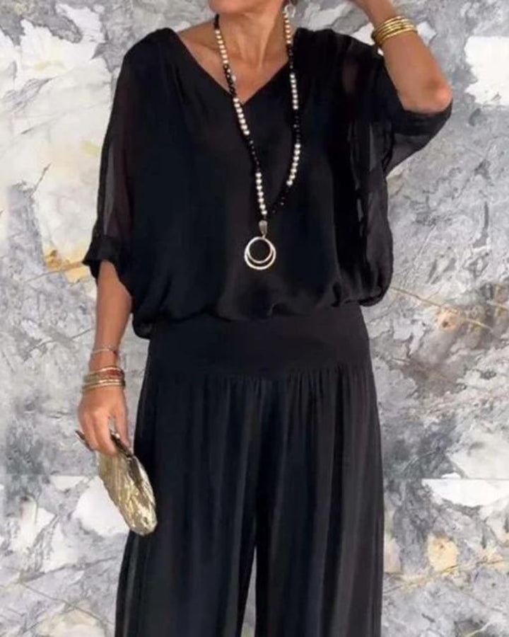 Jolia | Women's Loose V-Neck Two Piece Boho Set