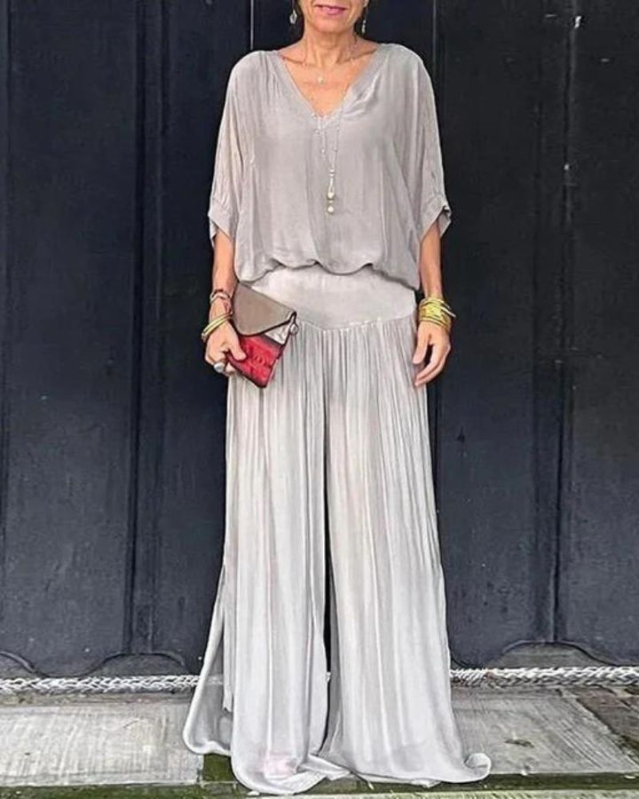 Jolia | Women's Loose V-Neck Two Piece Boho Set