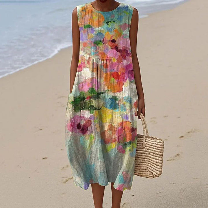 Elliana | Vintage Colorful Dress with Pockets